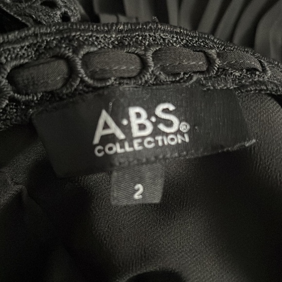 🌺ABS COLLECTION Ribbon Pleated Dress in Classic Black Size 2🌺 - Picture 9 of 10